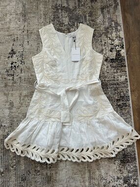 NWT Karina Grimaldi Claudine Embroidered Mini Dress